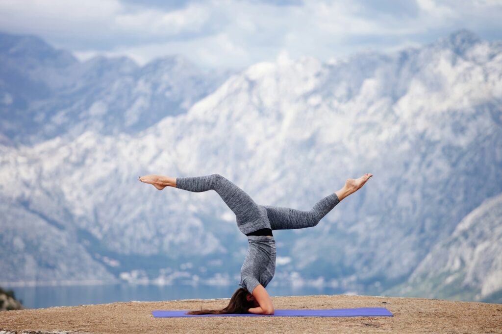 woman yoga pose outside